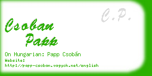csoban papp business card