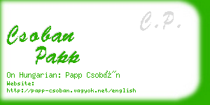 csoban papp business card